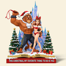Load image into Gallery viewer, This Christmas, My Favorite Thing To Do Is You - Enchanted Couple Acrylic Plaque Shaped Plaques PopCulturePrints
