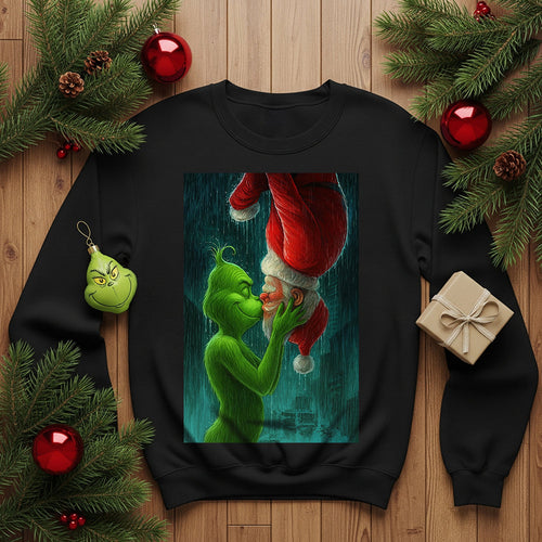 Embrace the Holiday Spirit: Unique Santa Grinch Sweatshirt - Personalized Gift for Christmas Lovers Shirts PopCulturePrints