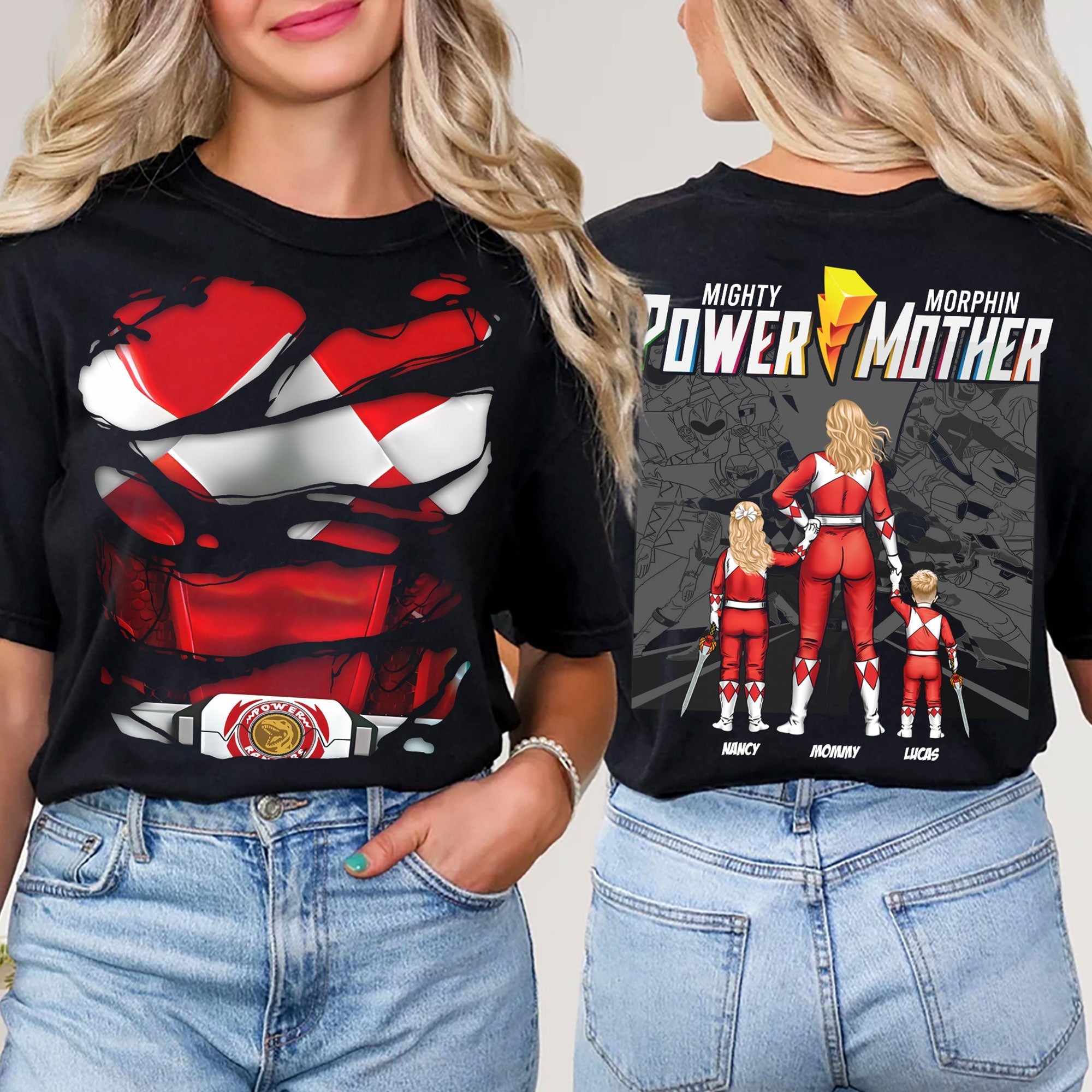 Power Up Your Love - Personalized Gifts For Mom Shirt Shirts PopCulturePrints
