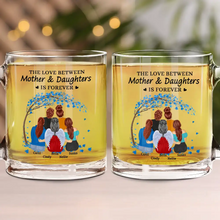 Load image into Gallery viewer, The Love Between Mother &amp; Daughters Is Forever - Personalized Glass Mug for Moms &amp; Daughters Glass Mug PopCulturePrints
