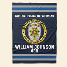 Load image into Gallery viewer, Custom Police Blanket - Personalized Police Department Logo Gift Blanket PopCulturePrints
