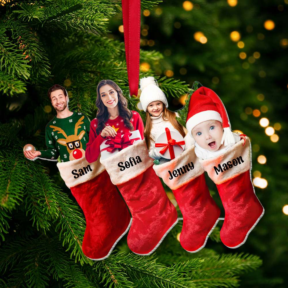 Personalized Family Christmas Photo Ornament Ornament PopCulturePrints