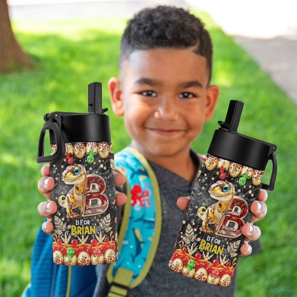 Dino Alphabet Letter Tumbler - A Personalized Adventure for Kids Tumbler Cup PopCulturePrints