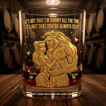 Load image into Gallery viewer, “It's Just That You’re Always Sexy” - Personalized Dreamy Fairytale Couple Round Glass - Unique Gift for Couples Glass PopCulturePrints
