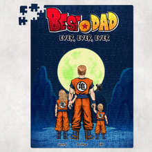 Load image into Gallery viewer, Personalized Best Dad Ever Jigsaw Puzzle - Anime Themed - Custom Names
