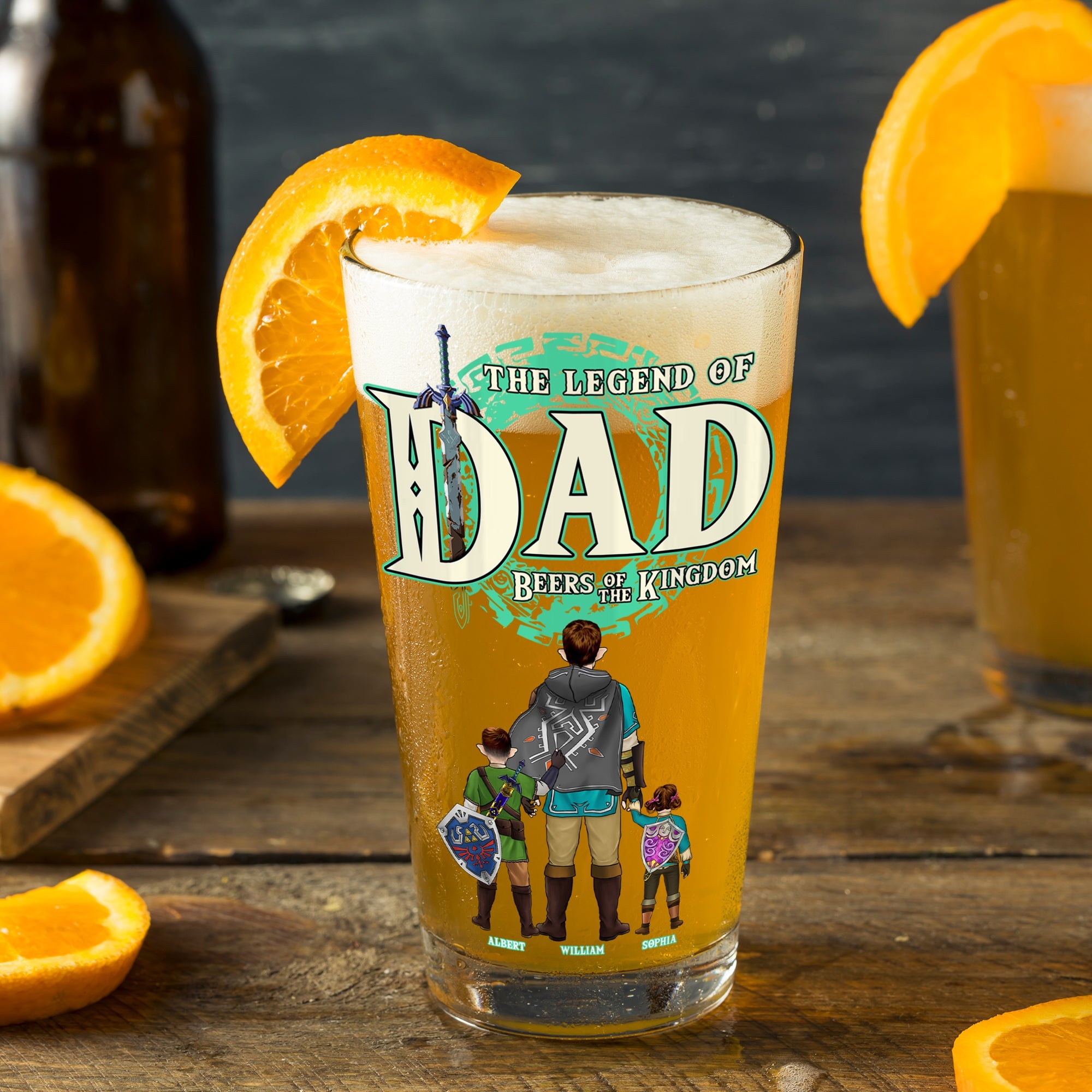 Legendary Dad Personalized Beer Glass - Perfect Father's Day Gift Beer Glasses PopCulturePrints