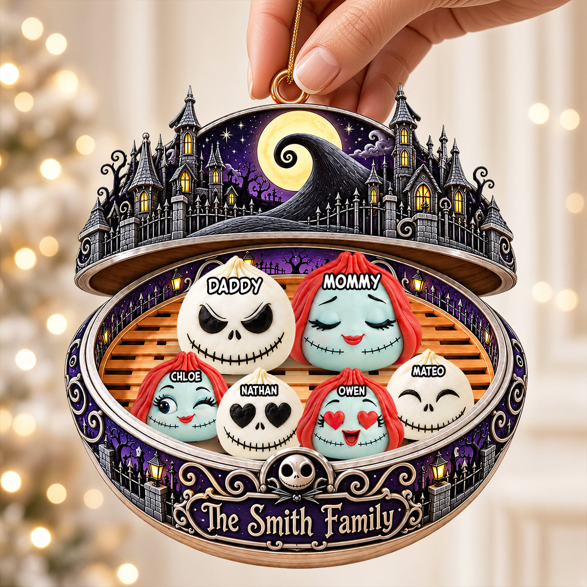 “Bring Joy to Your Family with Spooky Dumpling Designs” - Personalized Acrylic Ornament for Christmas