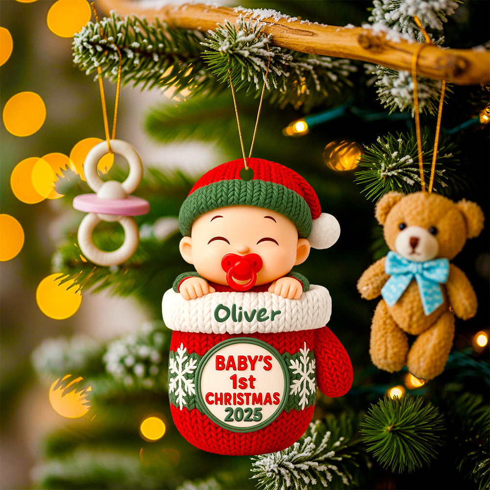 Celebrate Baby's First Christmas with Personalized Ornament - Custom Gift for New Parents and Cherished Memories Ornament PopCulturePrints