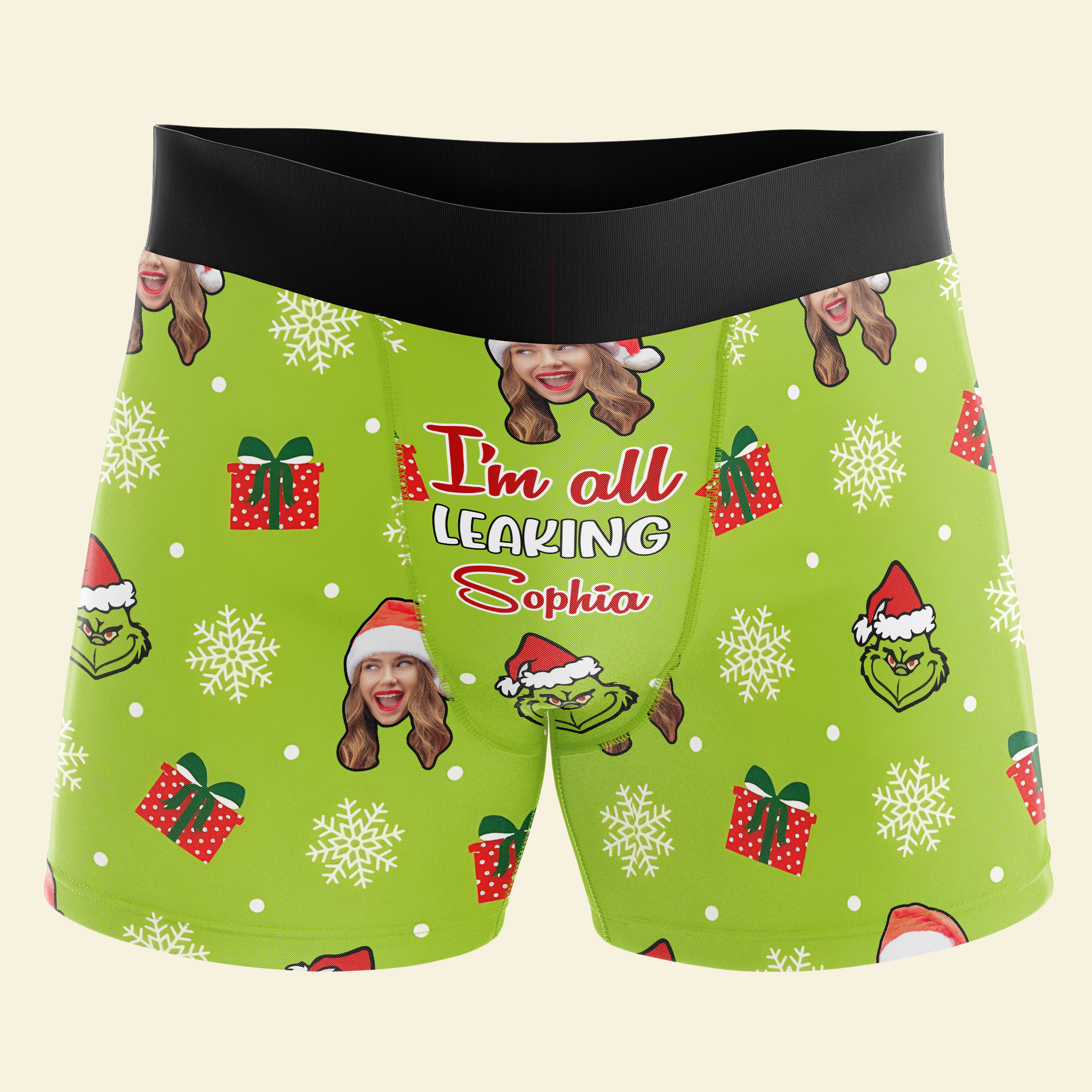 Personalized Christmas Photo Boxer Briefs for Men/Women Boxer Briefs PopCulturePrints
