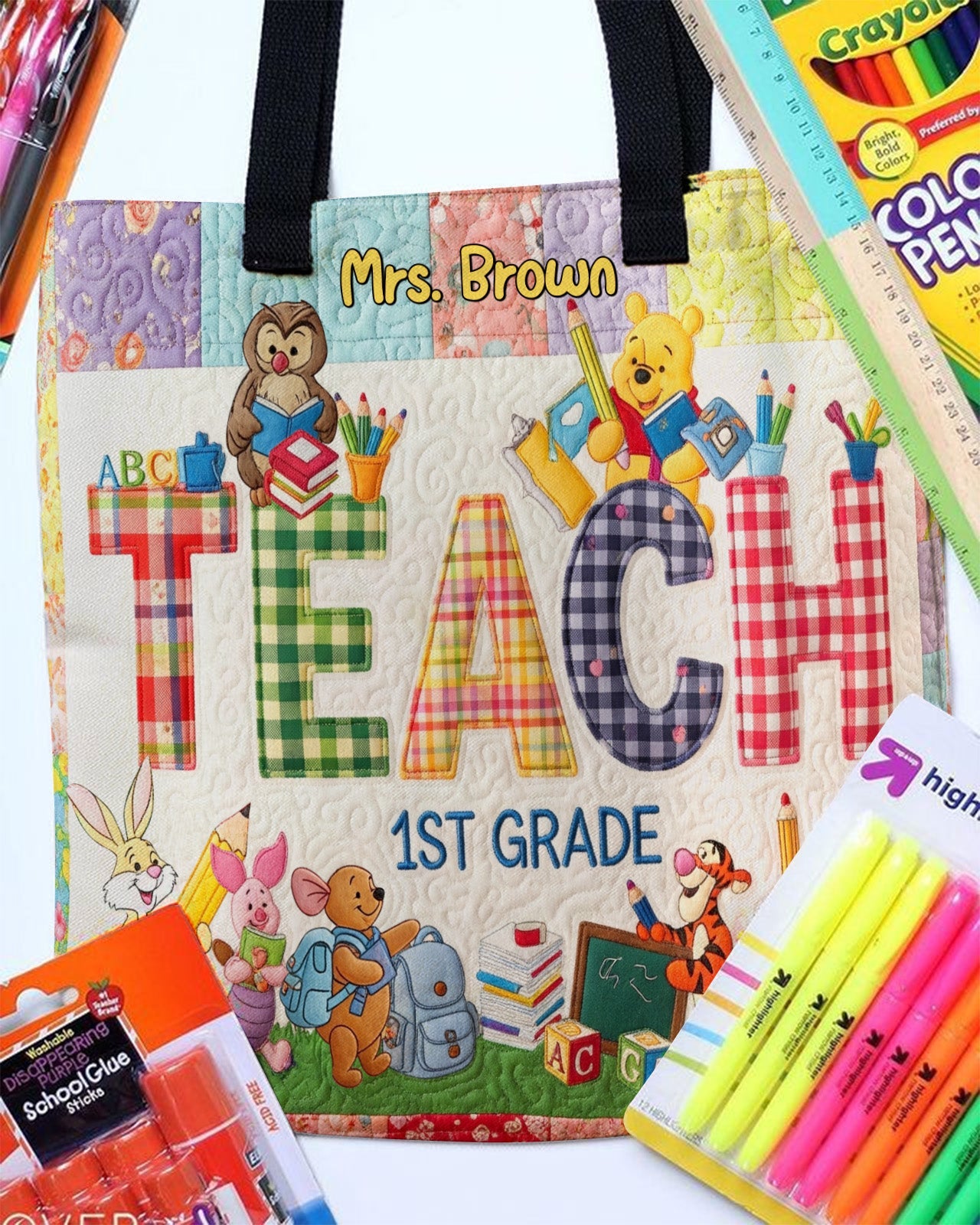 Teaching is a Work of Heart - Cute Teacher Tote Bag, Personalized Gift for Educators and Special Occasions Tote Bags PopCulturePrints