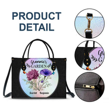 Load image into Gallery viewer, “Grandma&#39;s Garden” - Personalized Leather Bag for Grandma &amp; Moms Leather Bag PopCulturePrints
