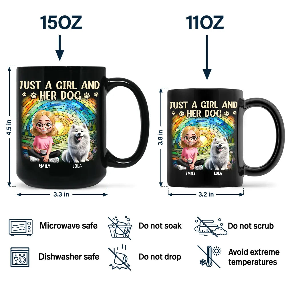 Just A Girl And Her Dog - Personalized Black Mug for Dog Lovers Mug PopCulturePrints