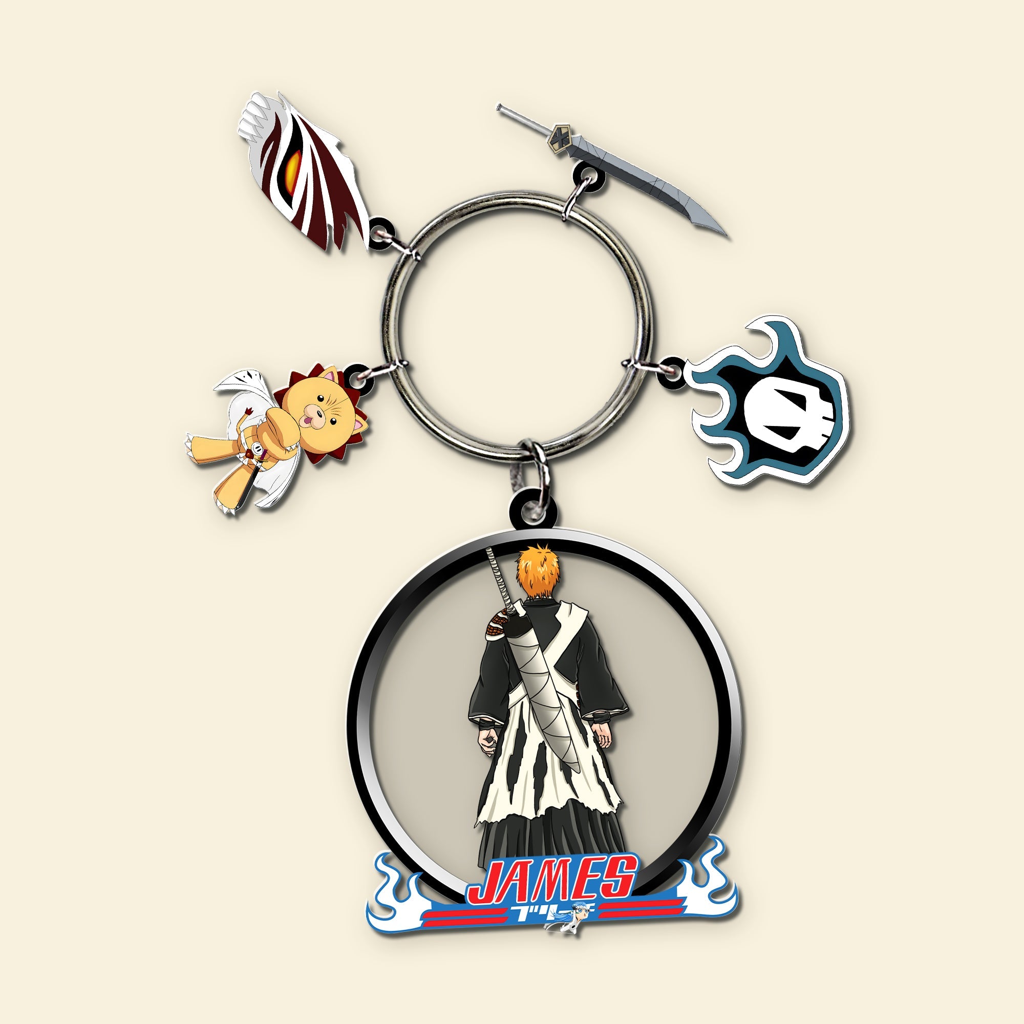 Custom Anime Character Keychain with Charms Keychains PopCulturePrints