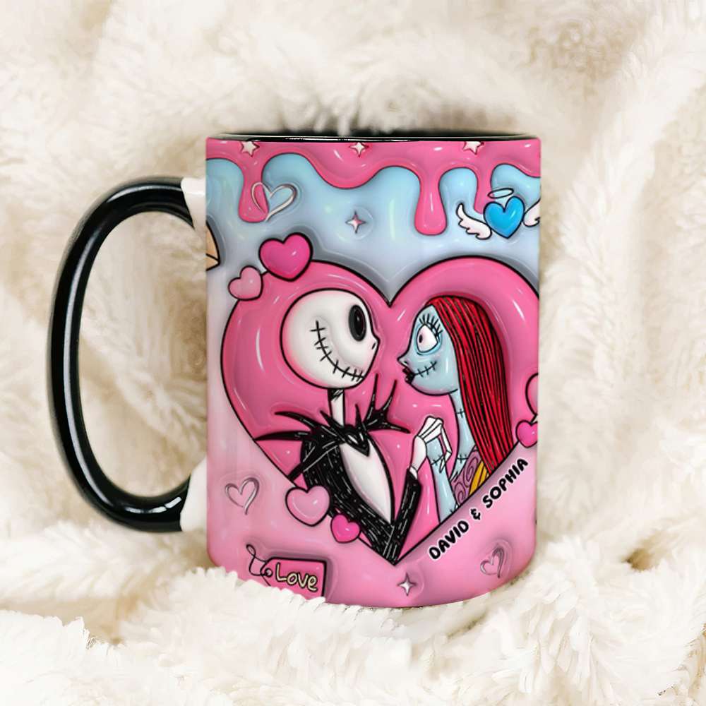 Personalized Themed Couples Mug - Jack & Sally Design