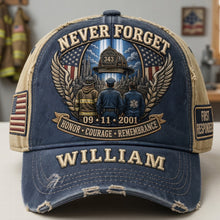 Load image into Gallery viewer, “Never Forget” - Personalized Classic Cap - Gift for First Responders &amp; 9/11 Memorial Enthusiasts
