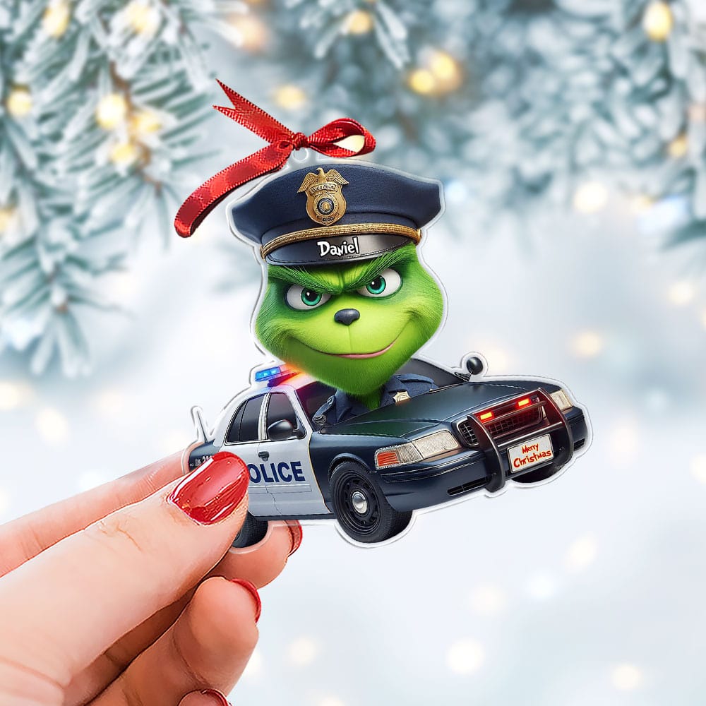 Personalized Police Christmas Ornament - Fun Holiday Gift Ornament PopCulturePrints