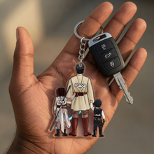 Load image into Gallery viewer, “May the Force Be With You” - Space Warrior Dad Keychain - Personalized Gift for Dads, Grandpas, and More Keychains PopCulturePrints
