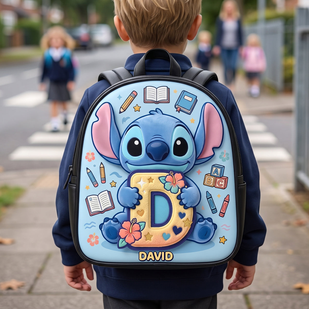 Alphabet Cute Alien Backpack - Personalized Gifts For Kids School Bag 02natn290626 Backpack PopCulturePrints