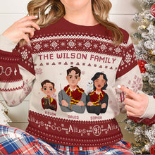 Load image into Gallery viewer, Personalized Harry Potter Family Sweater - Custom Cartoon Portraits
