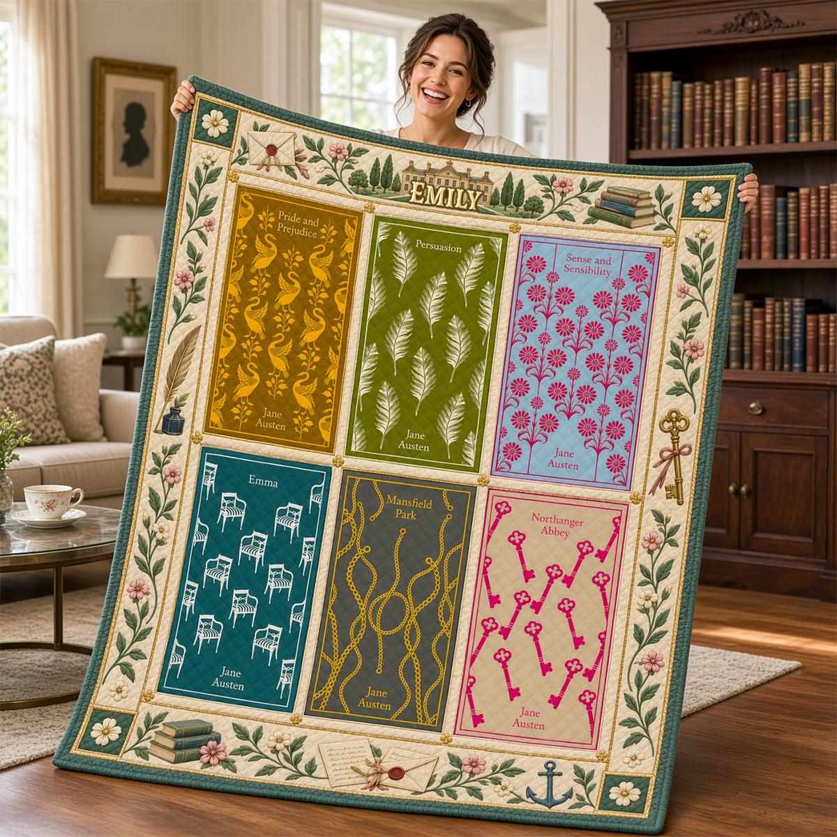 "Embrace the Classics" - Personalized Book Lover Blanket - Gift for Readers, Friends, Family, and Bookworms Blanket PopCulturePrints