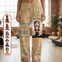 Load image into Gallery viewer, Embrace Your Zen - Customized Yoga Girl Pajama Pants for Yoga Lovers Pajama Pant PopCulturePrints
