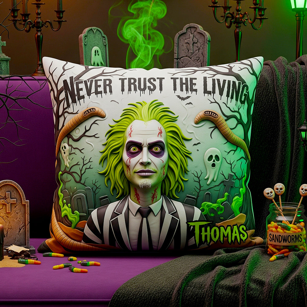 Never Sleep Again - Personalized Halloween Villain Square Pillow for Fans Pillow PopCulturePrints