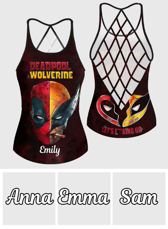 Personalized Deadpool & Wolverine Cross Back Tank Top