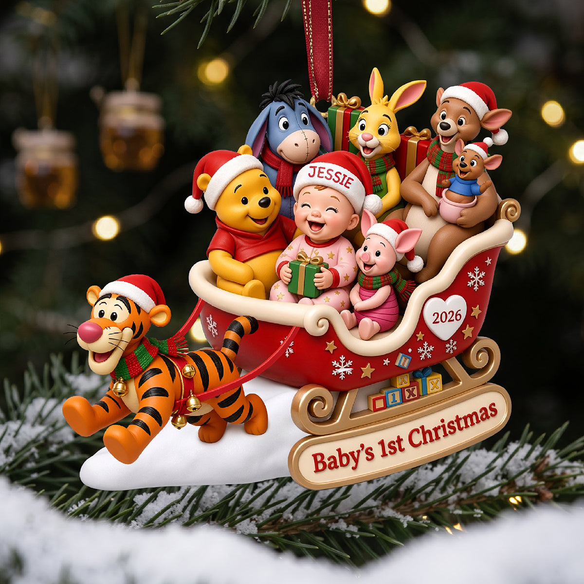 “Celebrate Baby's First Christmas with Joy!” - Personalized Acrylic Ornament for Kids Ornament PopCulturePrints