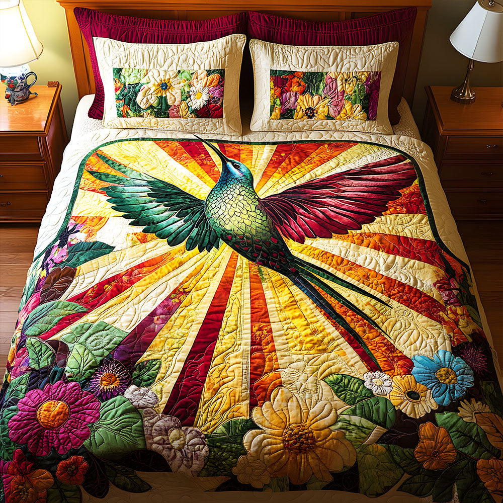 Hummingbird Lovers Quilt Bedding Set - Personalized Gift for Nature Enthusiasts Blanket PopCulturePrints