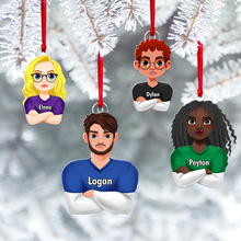 Load image into Gallery viewer, Custom Football Couple Acrylic Ornament - Personalized Valentine&#39;s Day Gifts Ornament PopCulturePrints
