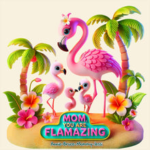 Load image into Gallery viewer, Mom, You Are Flamaz-ing - Personalized Flamingo Mom Acrylic Plaque Gift Shaped Plaques PopCulturePrints
