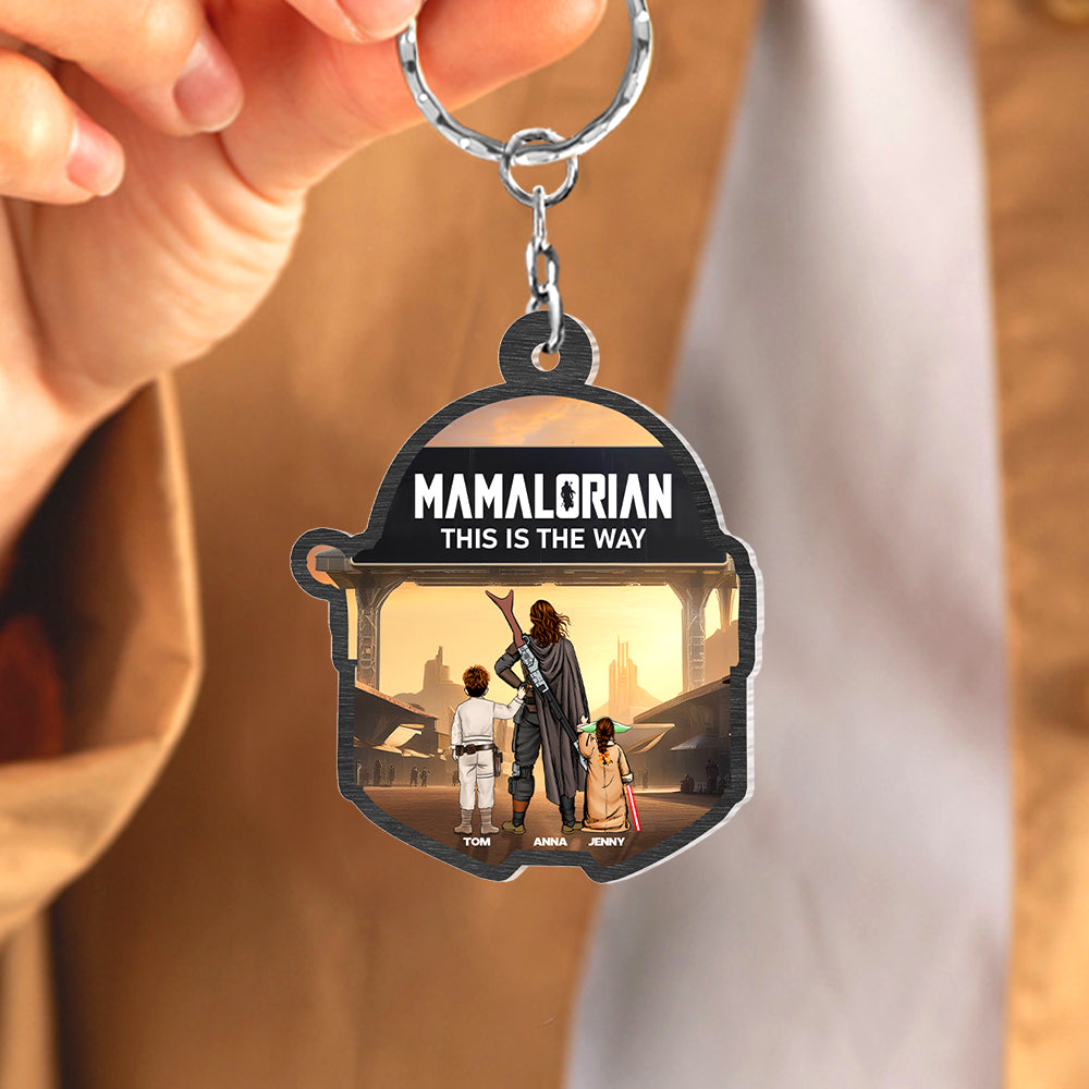 Custom Mamalorian Keychain - Perfect Gift for Moms Keychains PopCulturePrints
