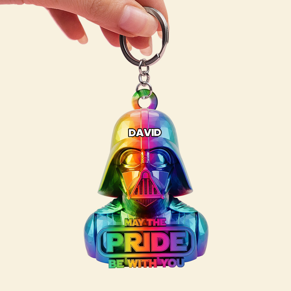 May the Pride Be With You - Custom Galaxy LGBT Keychain - Meaningful Personalized Gifts for Friends and Loved Ones Keychains PopCulturePrints