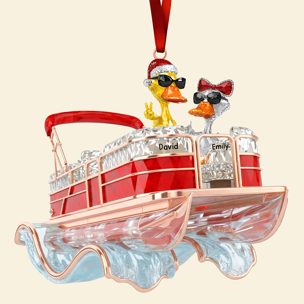 “Splash into Fun!” Fun Duck Pontoon Trip Ornament - Personalized Gifts for Pontoon Lovers Ornament PopCulturePrints
