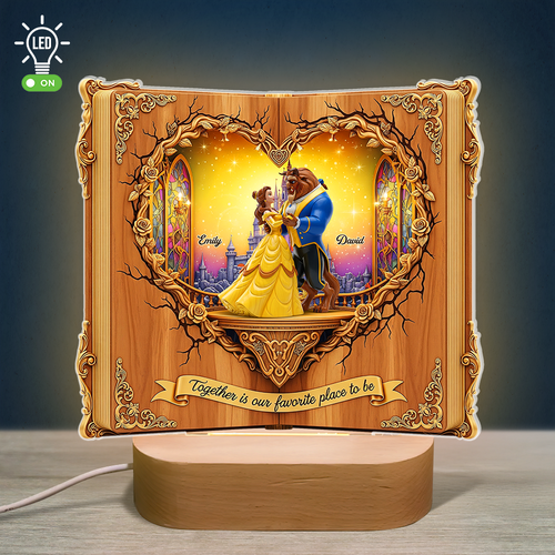 Together is Our Favorite Place to Be - Enchanted Couple Book LED Light - Personalized Gift for Couples Led Night Light PopCulturePrints