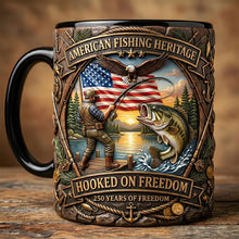 Load image into Gallery viewer, Hooked On Freedom - A Personalized Accent Mug for Fishermen Who Cherish Adventure Coffee Mug PopCulturePrints
