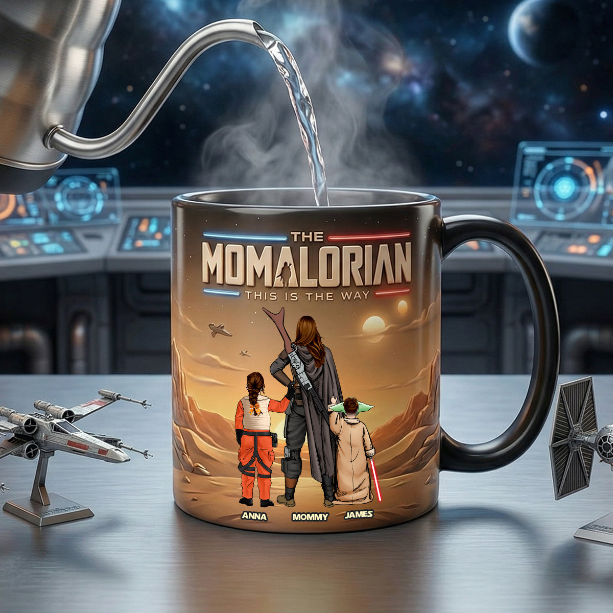 "This Is The Way" - Warrior Mom and Kids Magic Coffee Mug - Personalized Gift for Moms, Grandmas, and More Coffee Mug PopCulturePrints