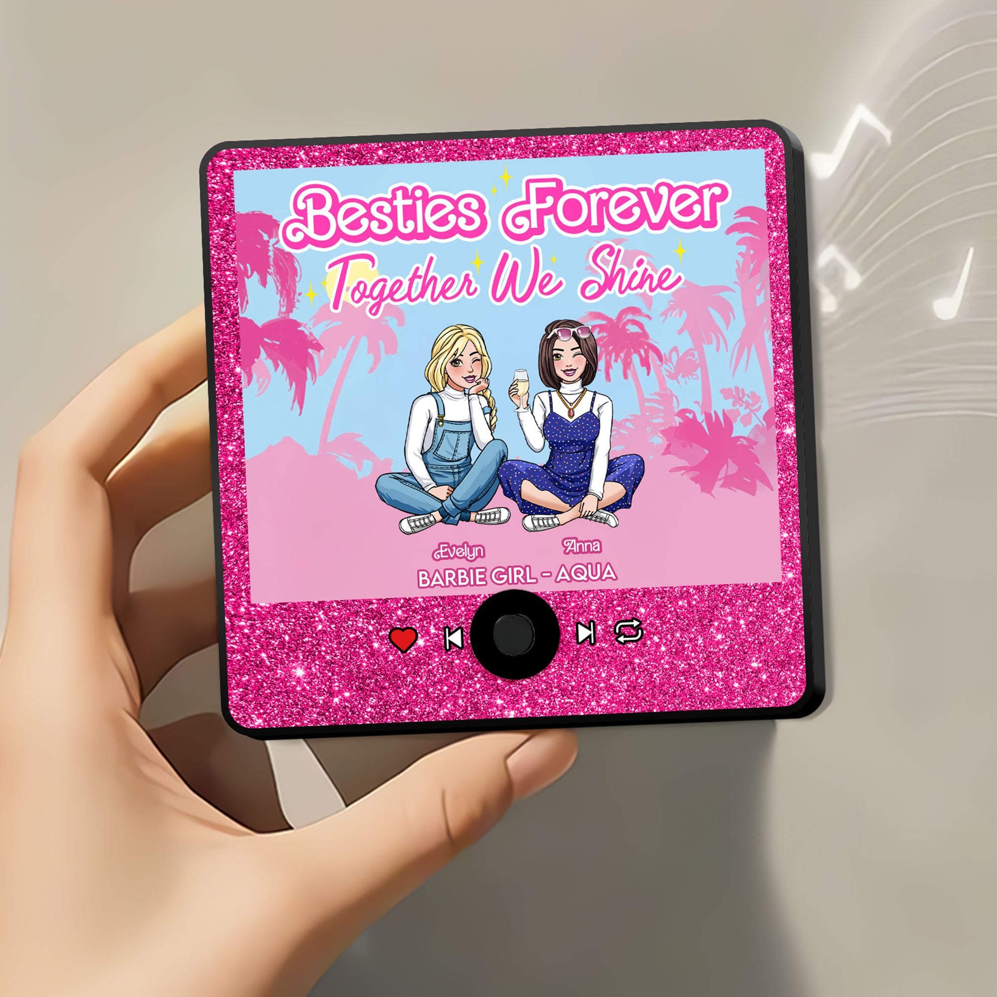 Customized Best Friends Music-Themed Fridge Magnet Fridge Magnet PopCulturePrints
