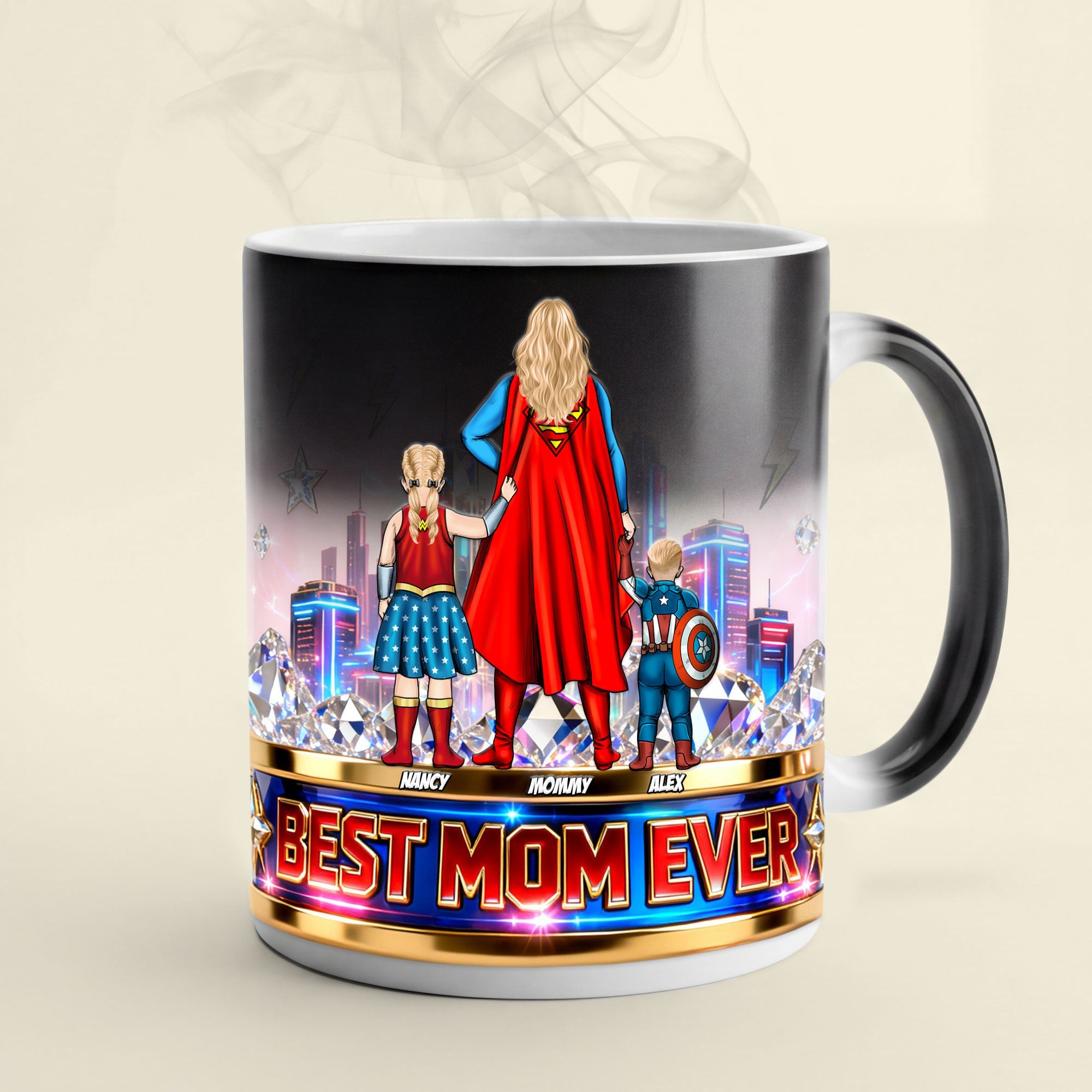 Best Mom Ever - Powerful Mom And Kids Magic Ceramic Coffee Mug - Personalized Gift for Mom, Grandma & Special Occasions Coffee Mug PopCulturePrints