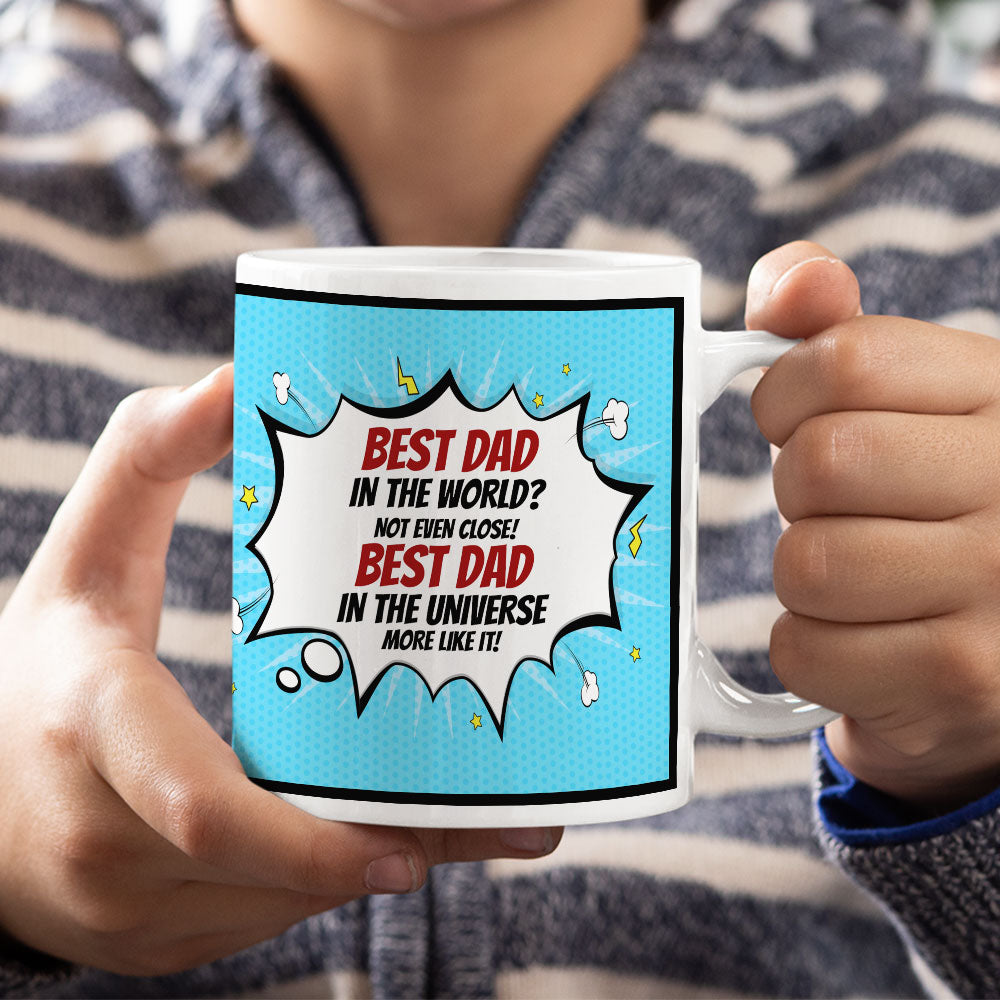 Personalized Best Dad Superhero Coffee Mug Coffee Mug PopCulturePrints