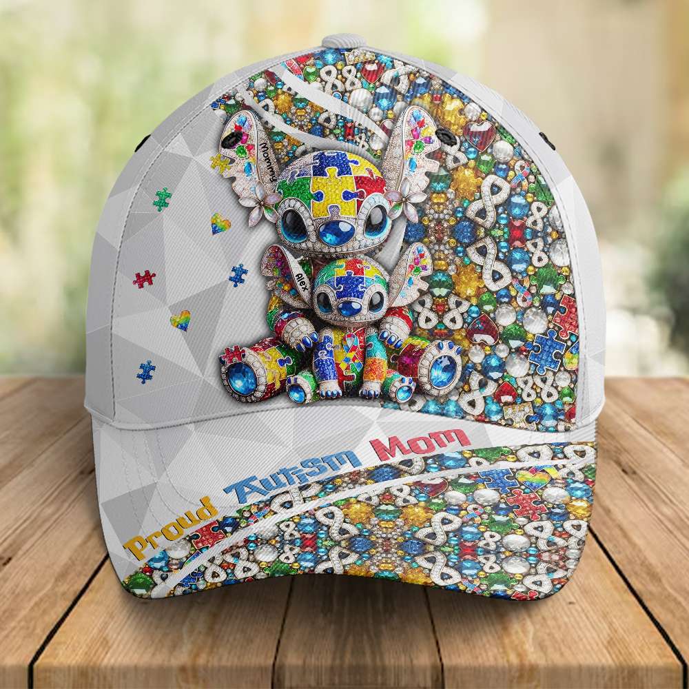 Proud Autism Mom Classic Cap - Personalize with Love Caps PopCulturePrints