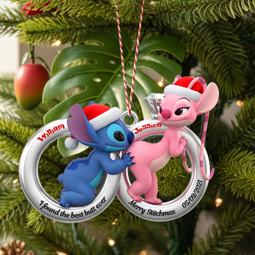 I Found the Best Butt Ever - Personalized Alien Couple Christmas Ornament Ornament PopCulturePrints