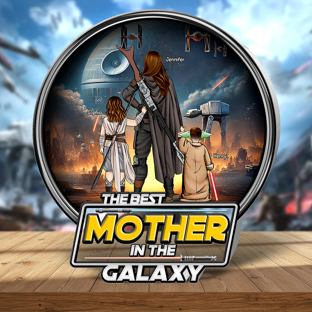 The Best Mother in the Galaxy - Personalized Gifts for Mom Shaped Plaques PopCulturePrints