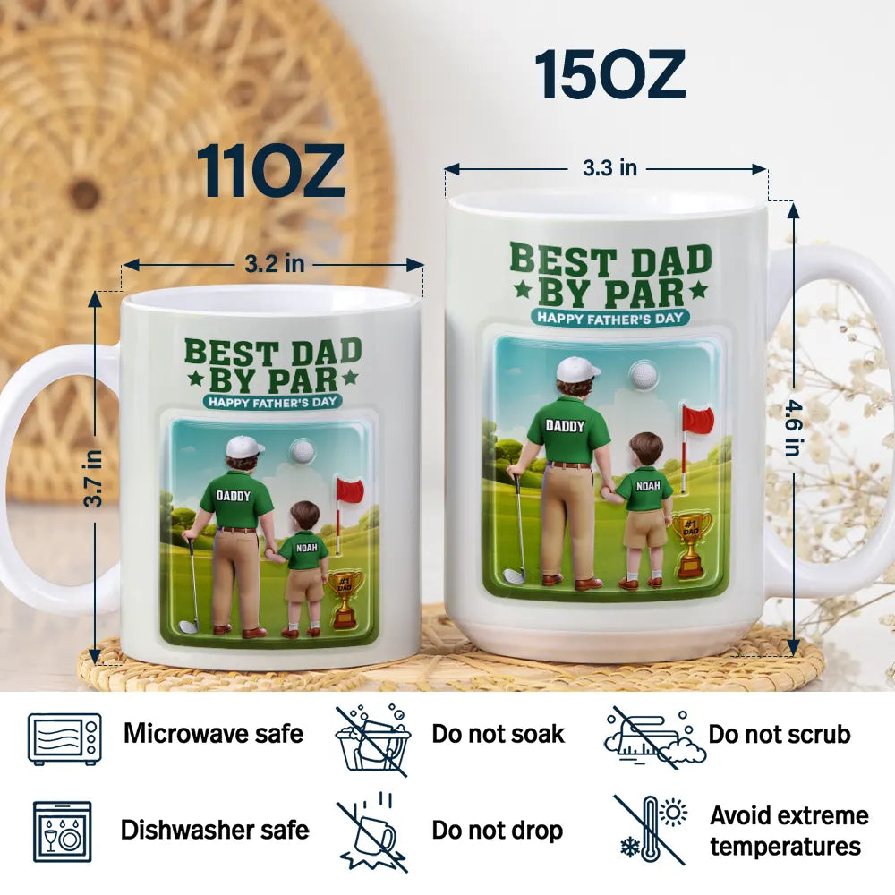 Best Daddy By Par - Personalized White Edge-to-Edge Mug Mug PopCulturePrints