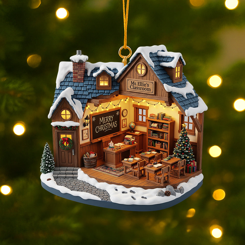 “Celebrate Teaching Excellence with a Personal Touch” - Teacher Miniature Classroom Ornament - Personalized Gift for Educators Ornament PopCulturePrints