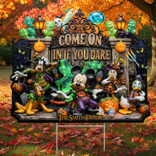 Load image into Gallery viewer, "Come On In If You Dare" - Personalized Scared Squad Yard Sign for Halloween
