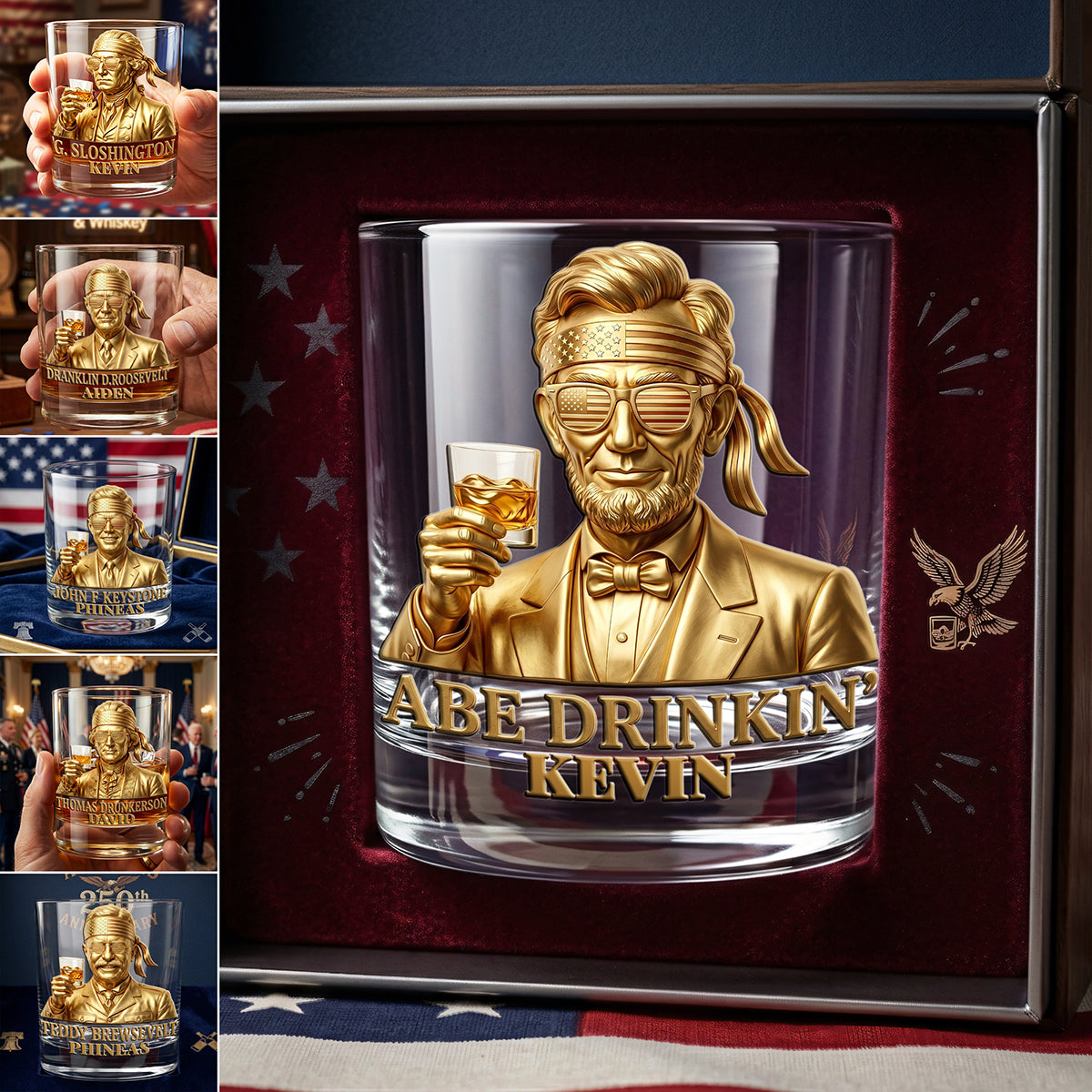 “Cheers to Freedom!” - Personalized Drinking Glass for Patriots Glass PopCulturePrints