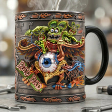 Load image into Gallery viewer, "Ride the Wild Side with Dad - Hot Rod Rad Dad Magic Mug - Personalized Gifts for Dads" Coffee Mug PopCulturePrints
