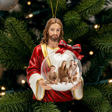 Load image into Gallery viewer, &quot;Bring Joy This Christmas with Personalized Jesus Ornament&quot; - Custom Photo Christmas Ornament, Perfect Gift for Family, Friends, and Christian Believers Ornament PopCulturePrints
