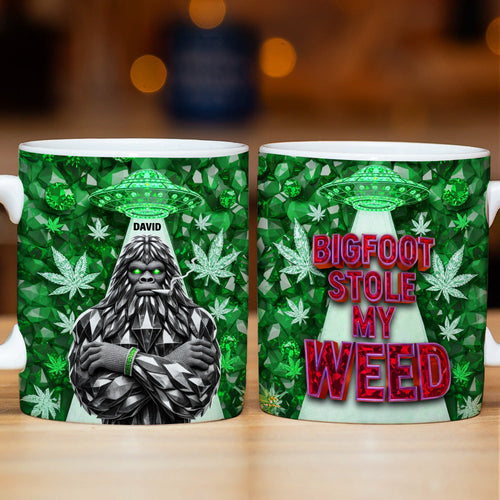 Bigfoot Stole My Weed Mug - Personalized Gift for Smoking Lovers Coffee Mug PopCulturePrints